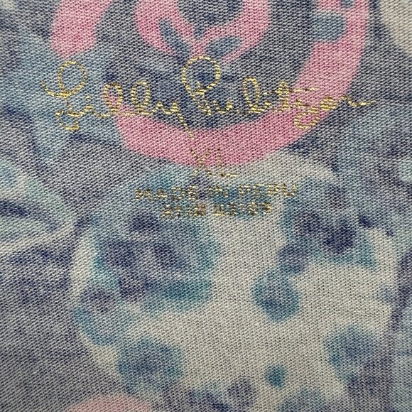 Lilly Pulitzer Finn Top Womens Blue Pima Cotton Modal LS Boat Neck Size XL - Picture 4 of 13